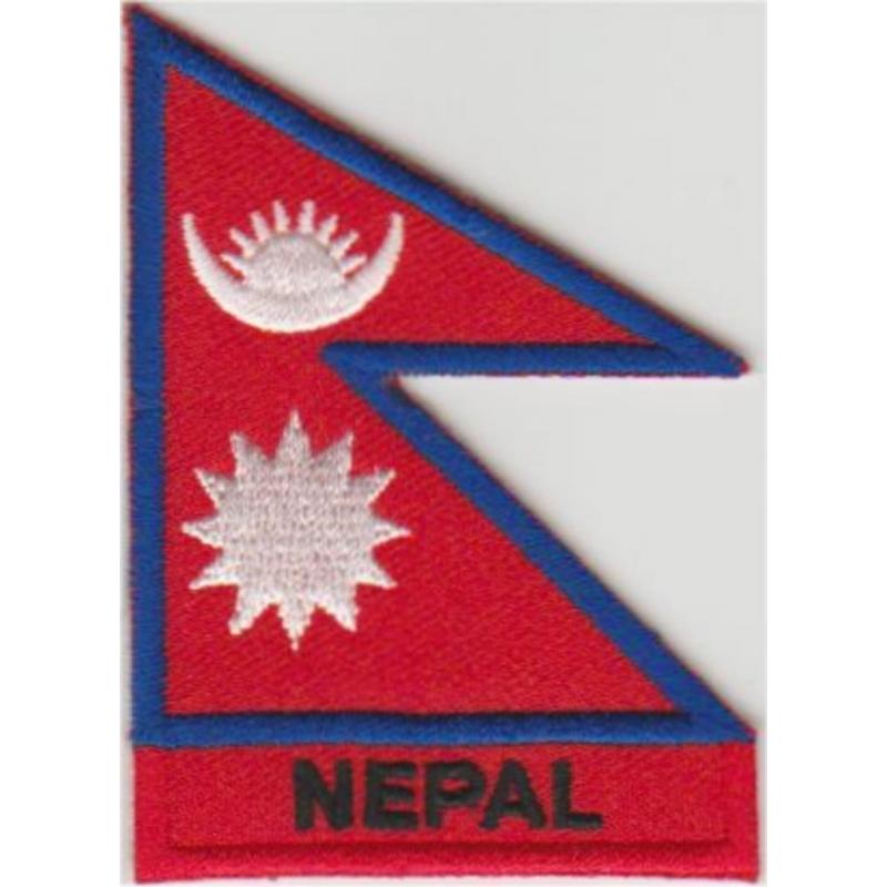 Nepal vlag stoffen opstrijk patch embleem